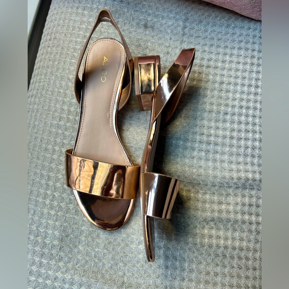Aldo Women's Shiny Bronze Sandals